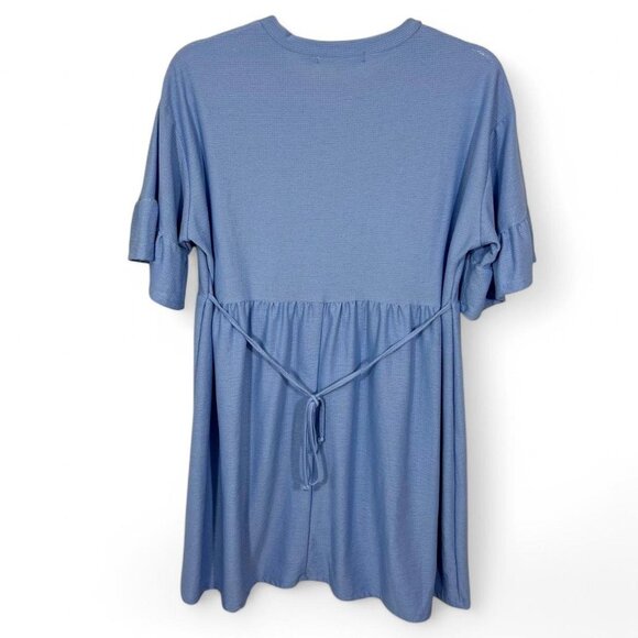 Liberty Love Baby Blue Flowy Dress Knee Length Size‎ Large Lightweight Modest - Picture 5 of 5